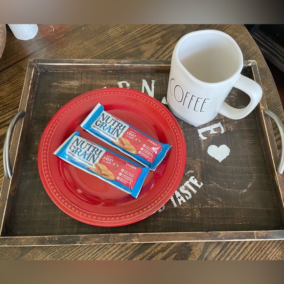 Wood serving tray. Great as decor, cookie serving, coffee/tea, wine, etc.. - Picture 2 of 5